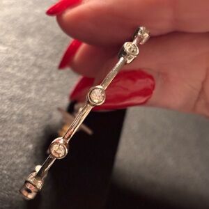 Bezel-Set Crystal Station Hoop Earrings SilverTone #Y2K #circleoflight #embolden